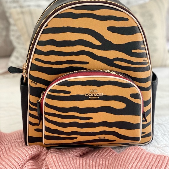 🆕 COACH | Backpack Tiger Print & Tiger Wristlet Bundle - Picture 4 of 16
